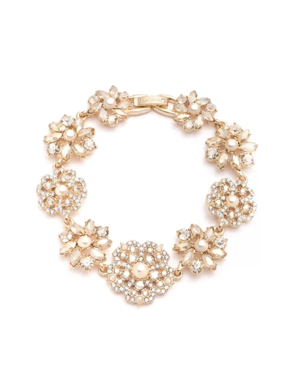 Gold Fresh Floral Bracelet made by Marchesa