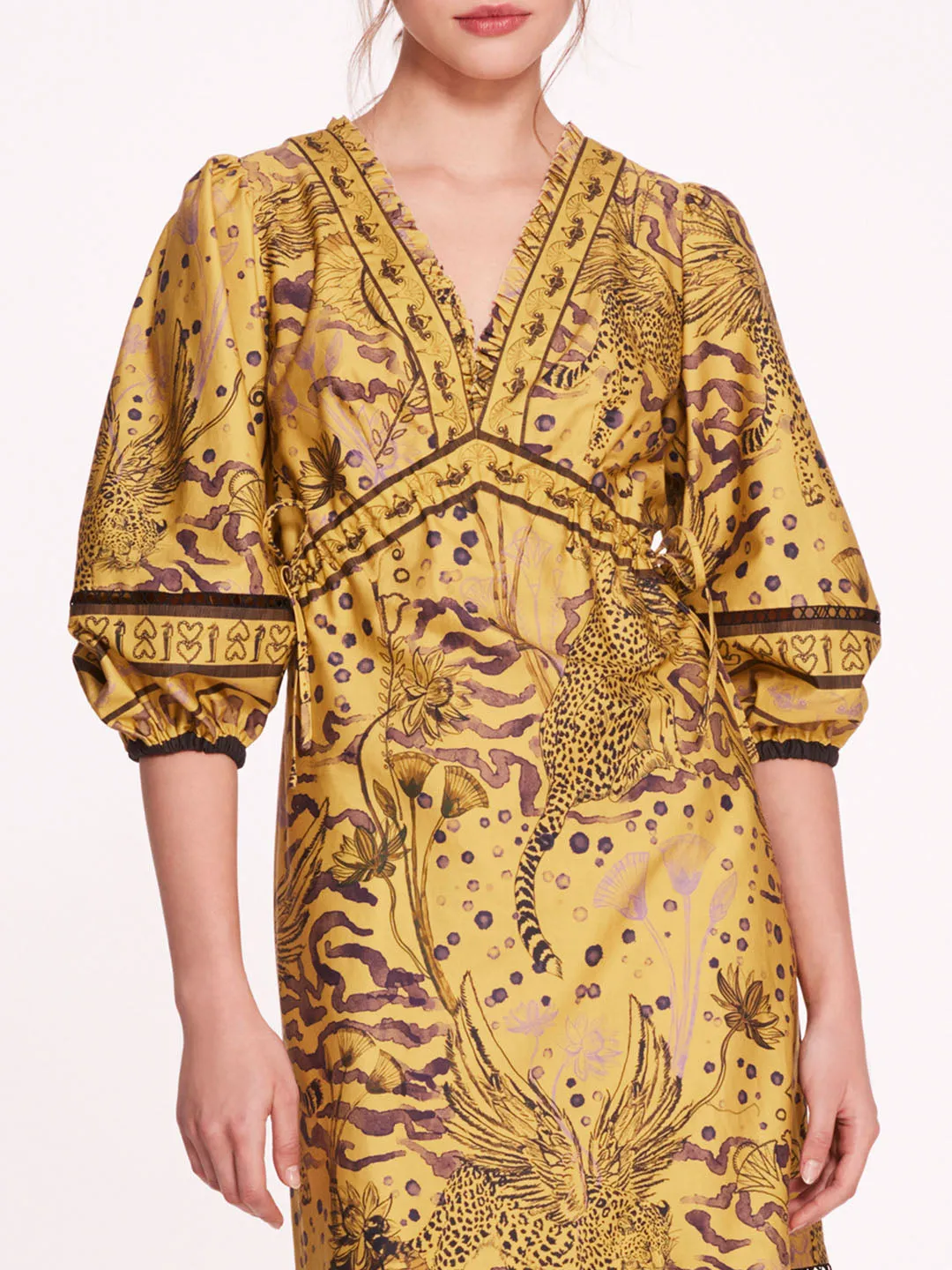 Flying Cheetah Tiered Midi Dress sold by Marchesa product image thumbnail 4