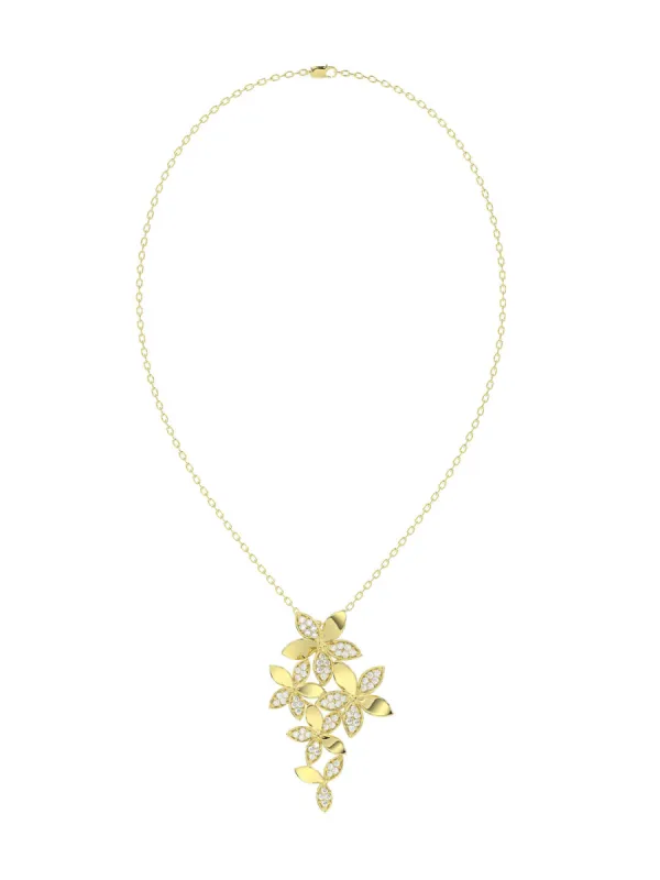 Wild Flower Yellow Gold Pendant Necklace sold by Marchesa