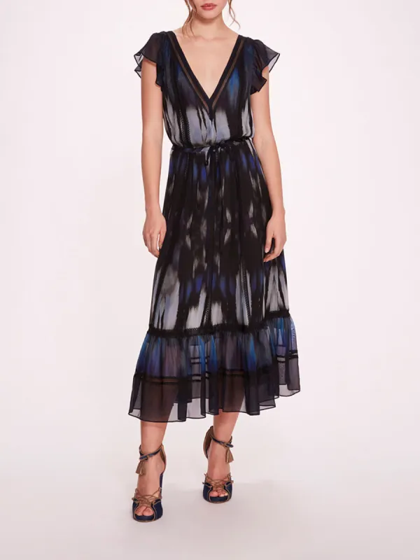 Abstract Viscose Midi Dress sold by Marchesa