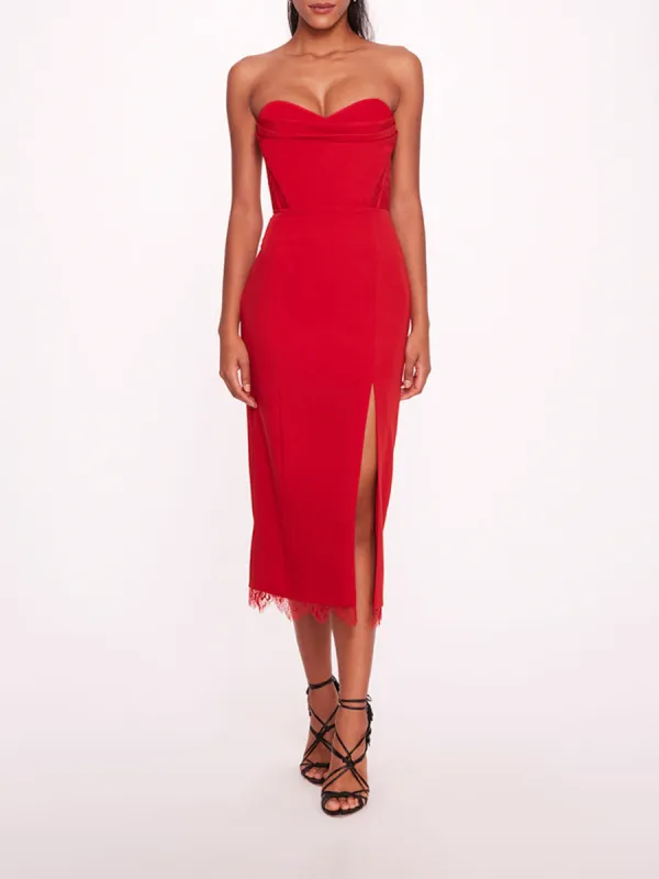 Draped Bodice Crepe Dress sold by Marchesa