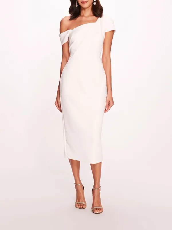 Asymmetrical Crepe Midi Dress sold by Marchesa
