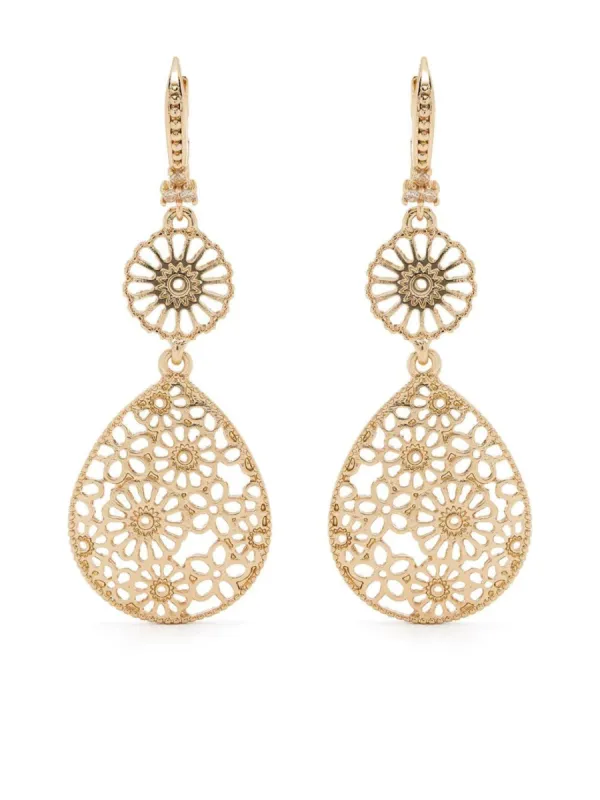Double Drop Filigree Earrings sold by Marchesa