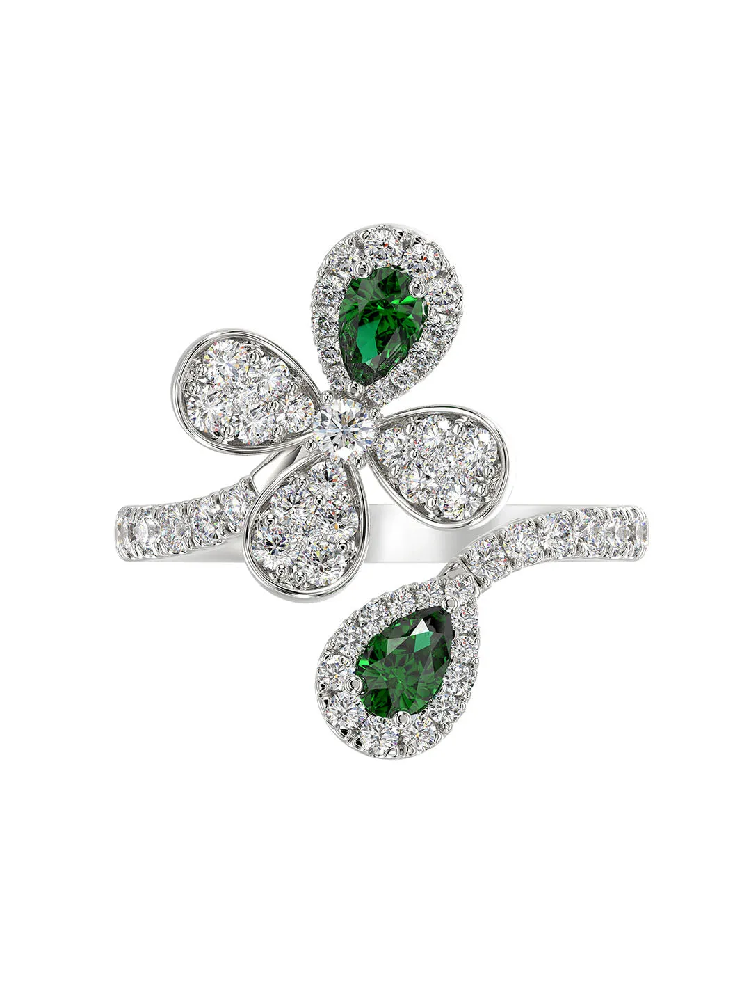 Floral White Gold Ring sold by Marchesa