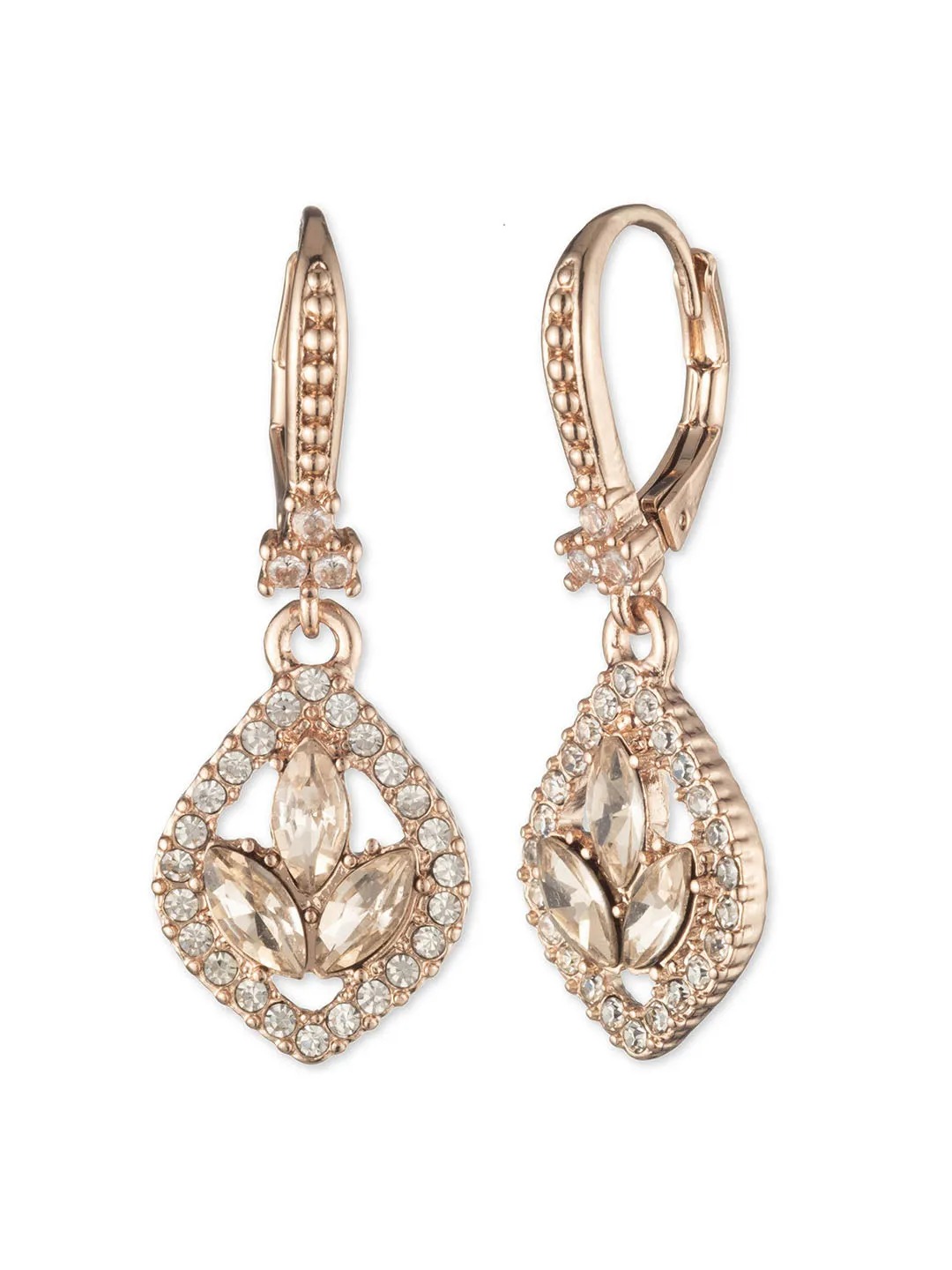 Poised Rose Mini Drop Earring sold by Marchesa