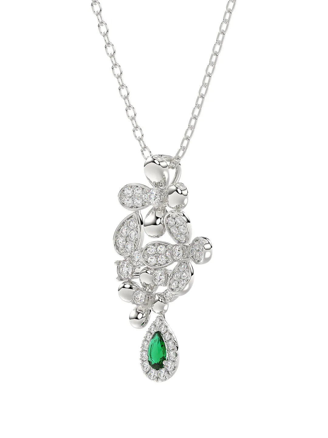 Floral White Gold Pendant Necklace sold by Marchesa product image thumbnail 3
