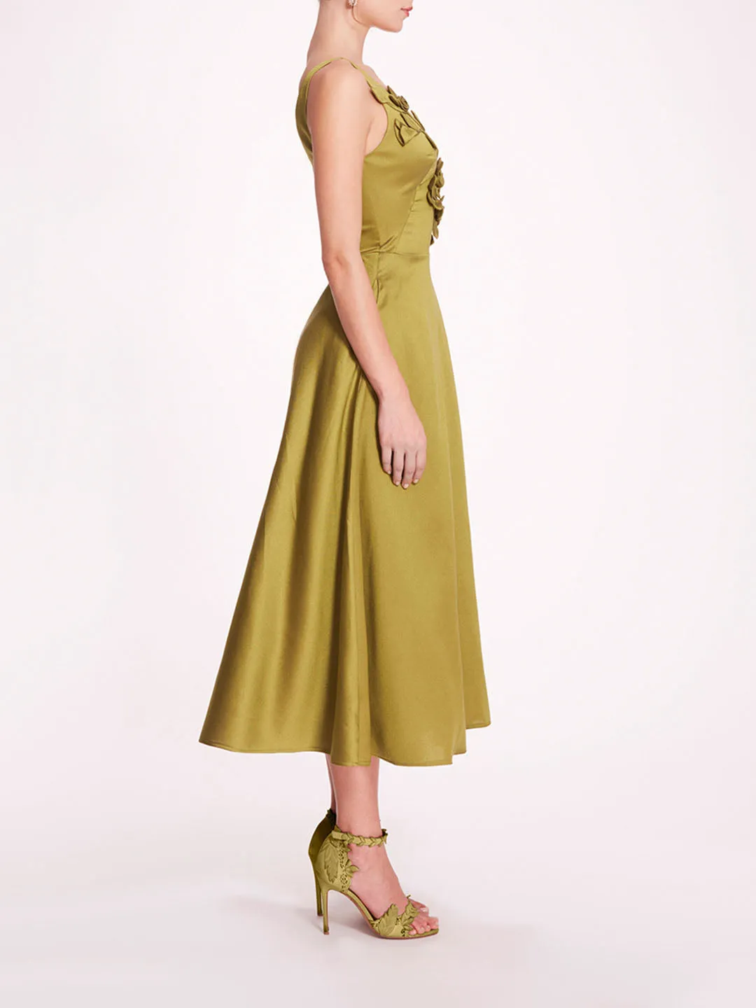 Floral Mikado Midi Dress sold by Marchesa product image thumbnail 3