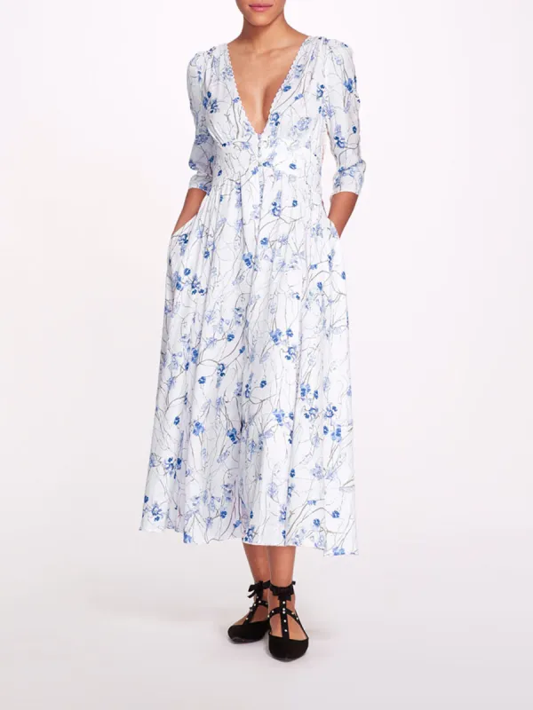 Vintage Carnation Sateen Midi Dress made by Marchesa