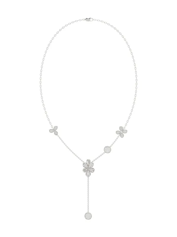 Floral White Gold Y Necklace sold by Marchesa