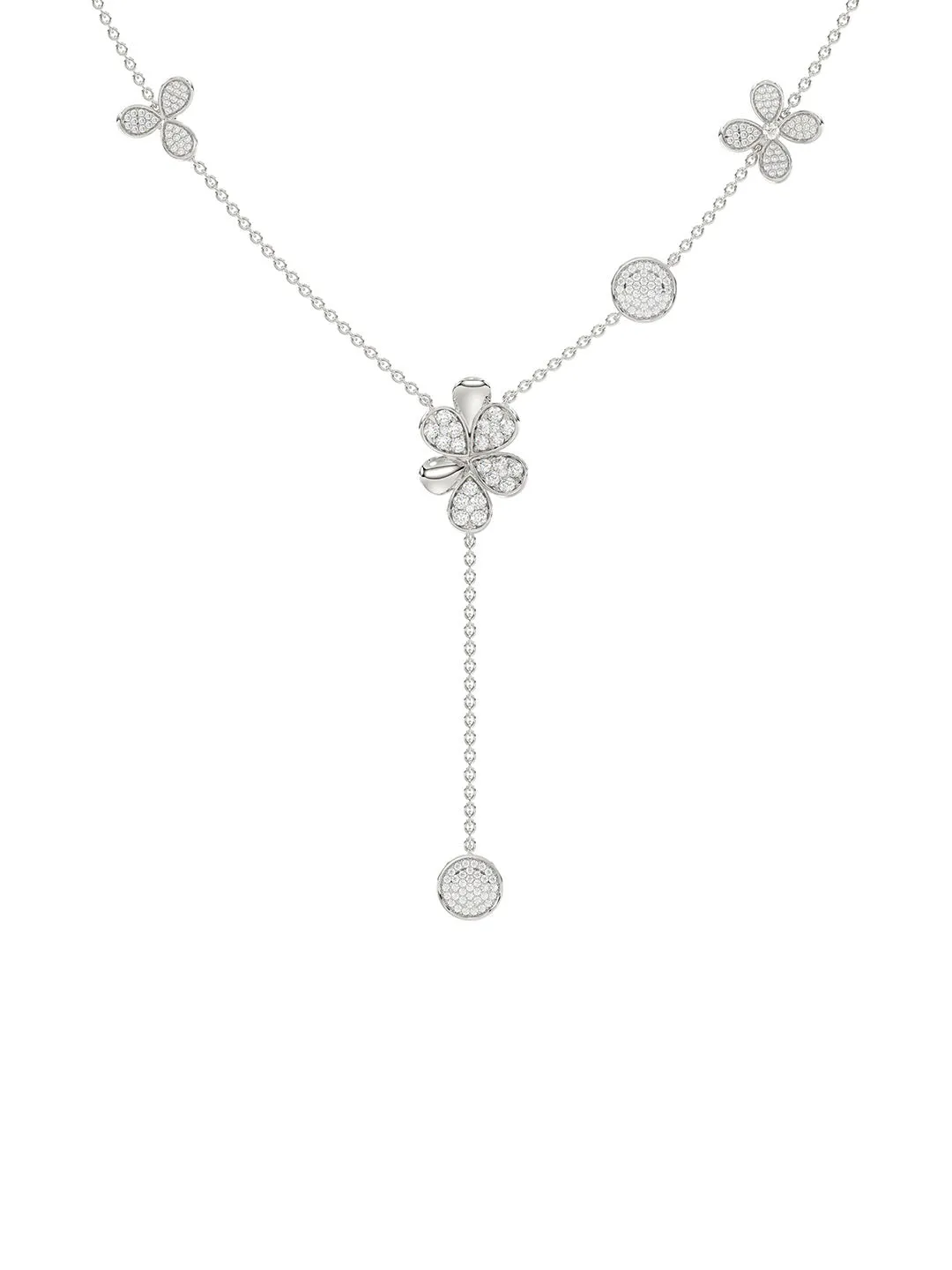 Floral White Gold Y Necklace sold by Marchesa product image thumbnail 2