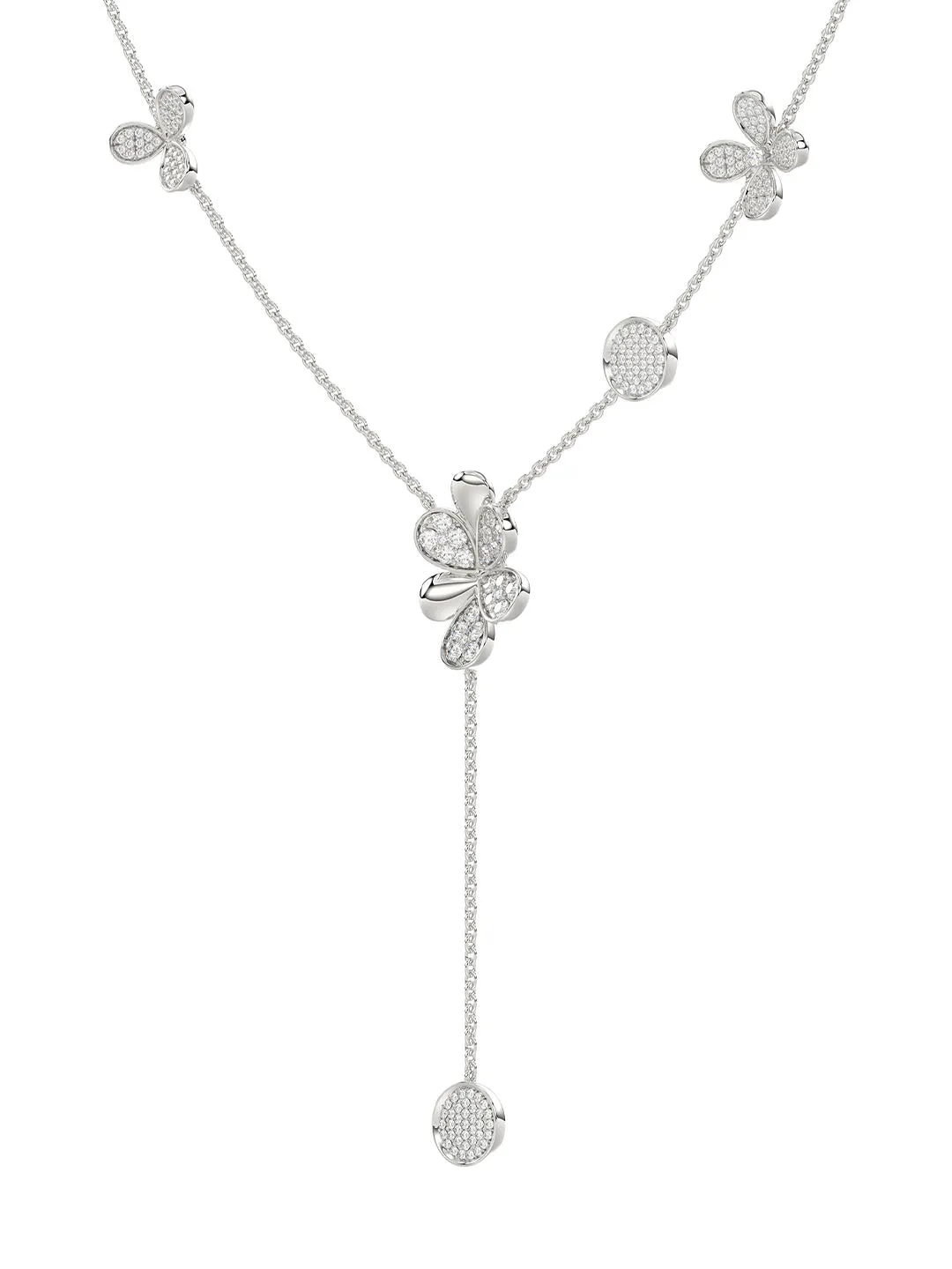 Floral White Gold Y Necklace sold by Marchesa product image thumbnail 3