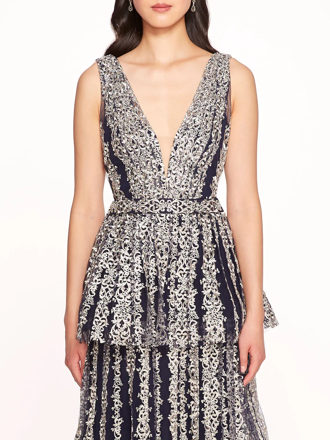 Metallic Filigree Gown sold by Marchesa product image thumbnail 4