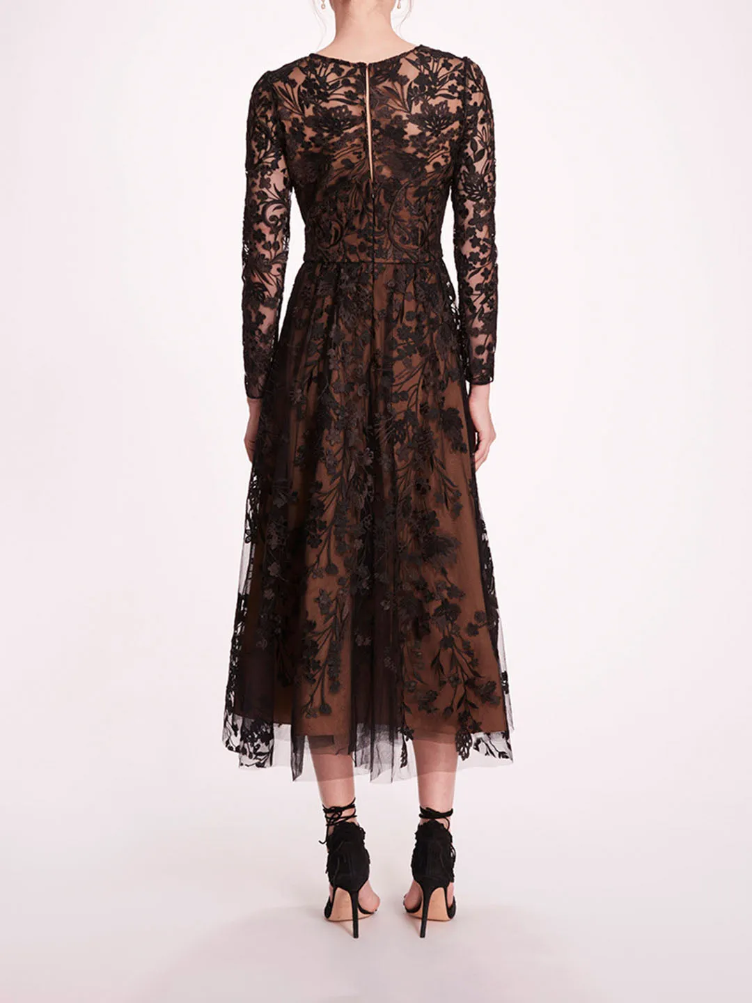 Long Sleeve Tulle Midi Dress sold by Marchesa product image thumbnail 2