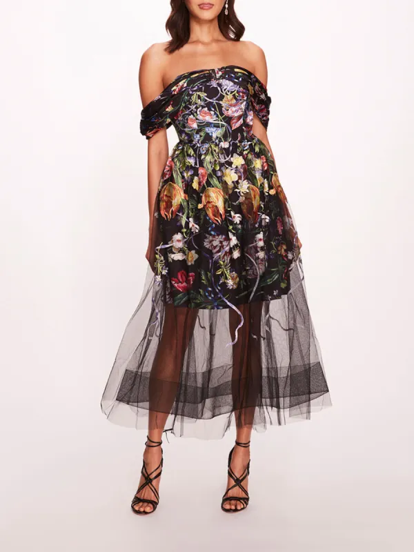 Ribbons Midi Dress sold by Marchesa