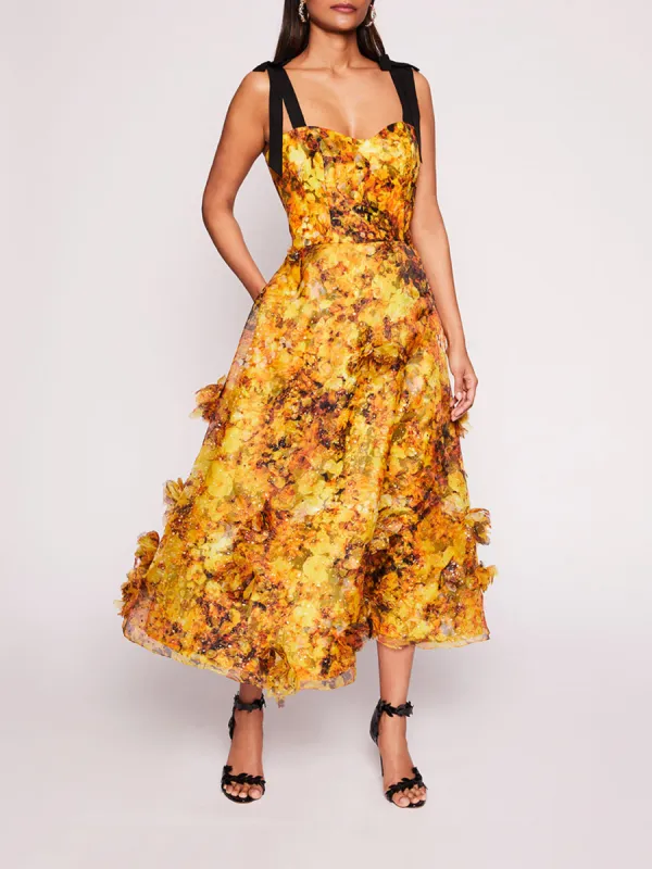 Foiled Garden Midi Dress sold by Marchesa