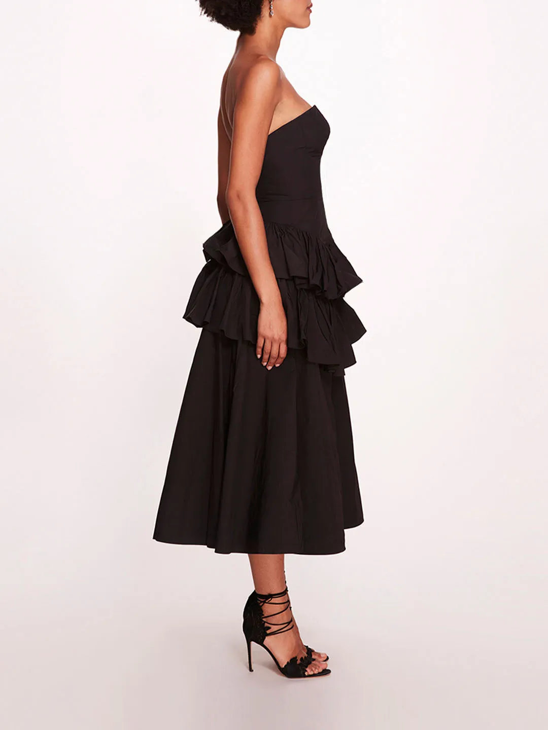 Taffeta Tiered Midi Dress sold by Marchesa product image thumbnail 3