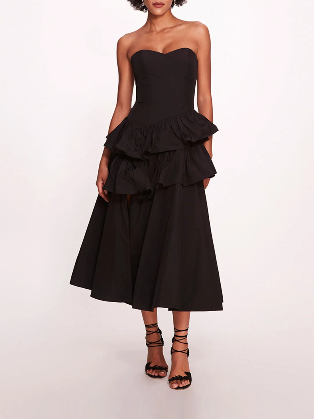 Taffeta Tiered Midi Dress sold by Marchesa