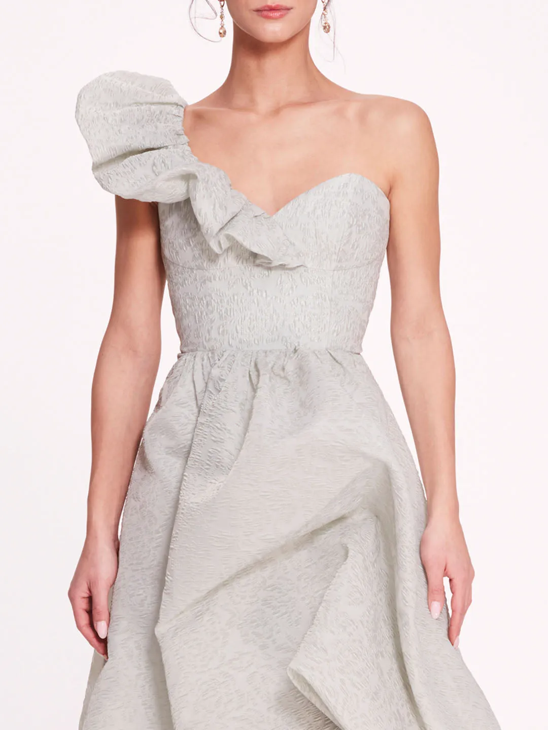 Cloque Draped Gown sold by Marchesa product image thumbnail 4