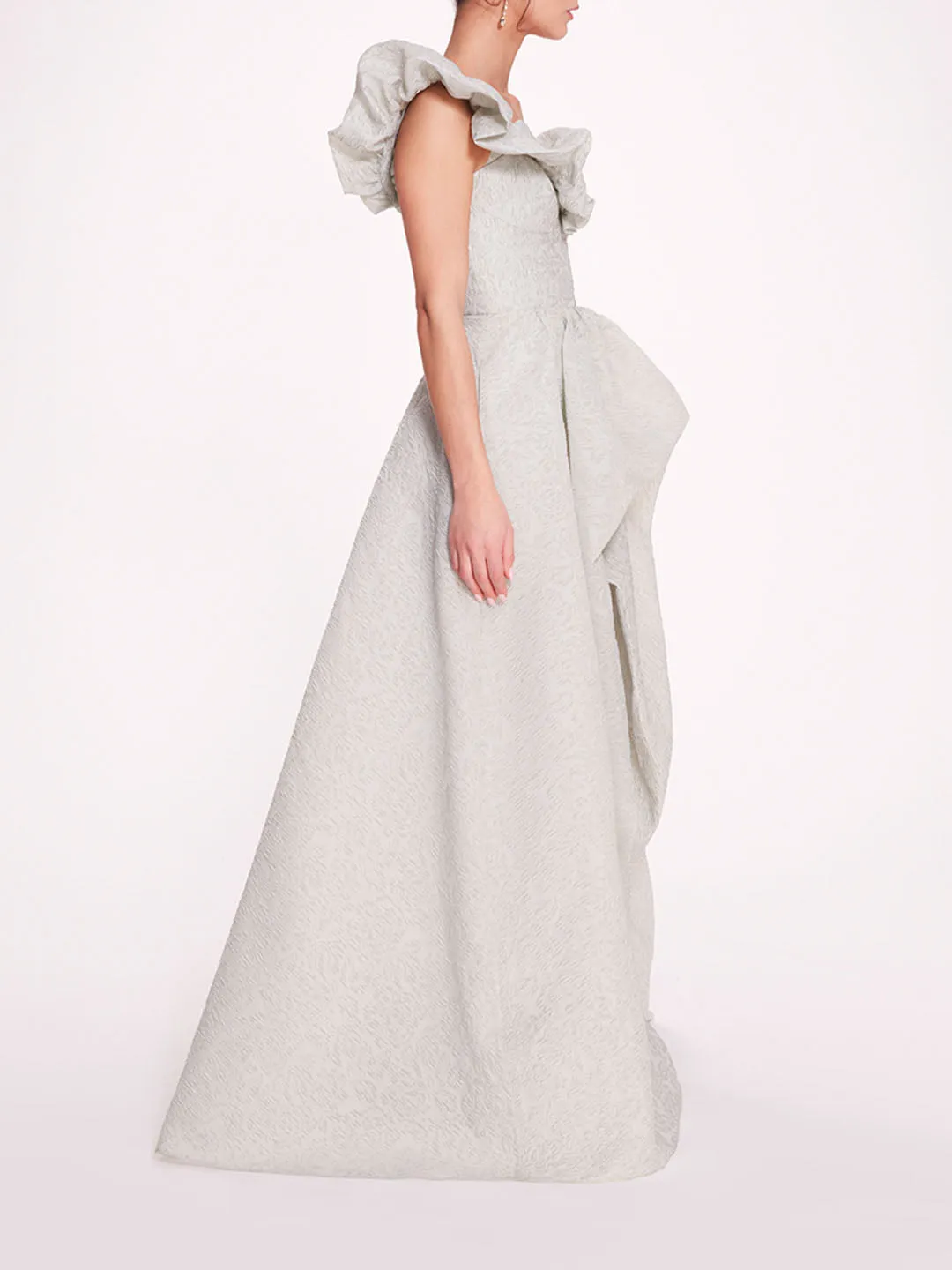 Cloque Draped Gown sold by Marchesa product image thumbnail 3