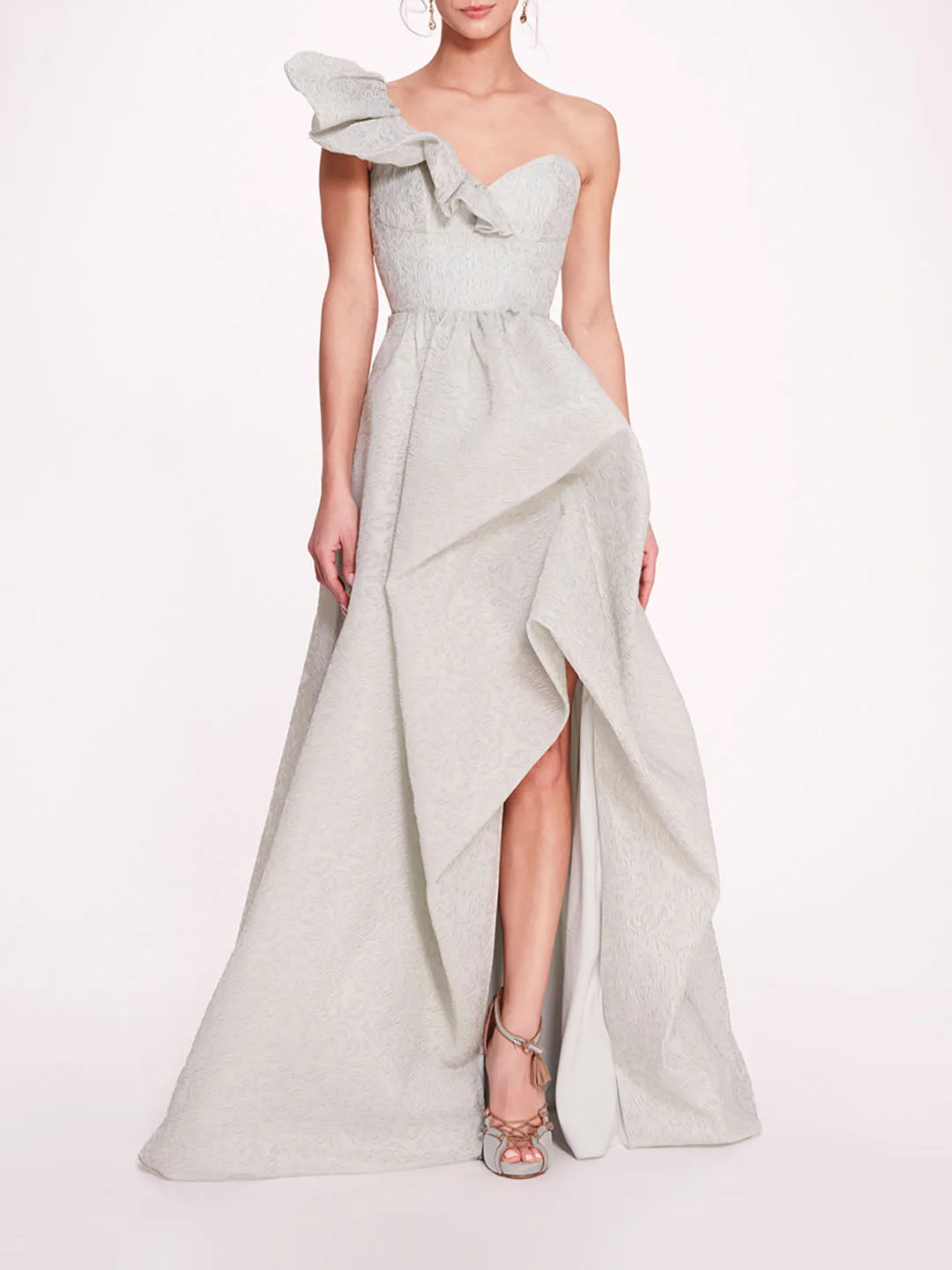 Cloque Draped Gown sold by Marchesa