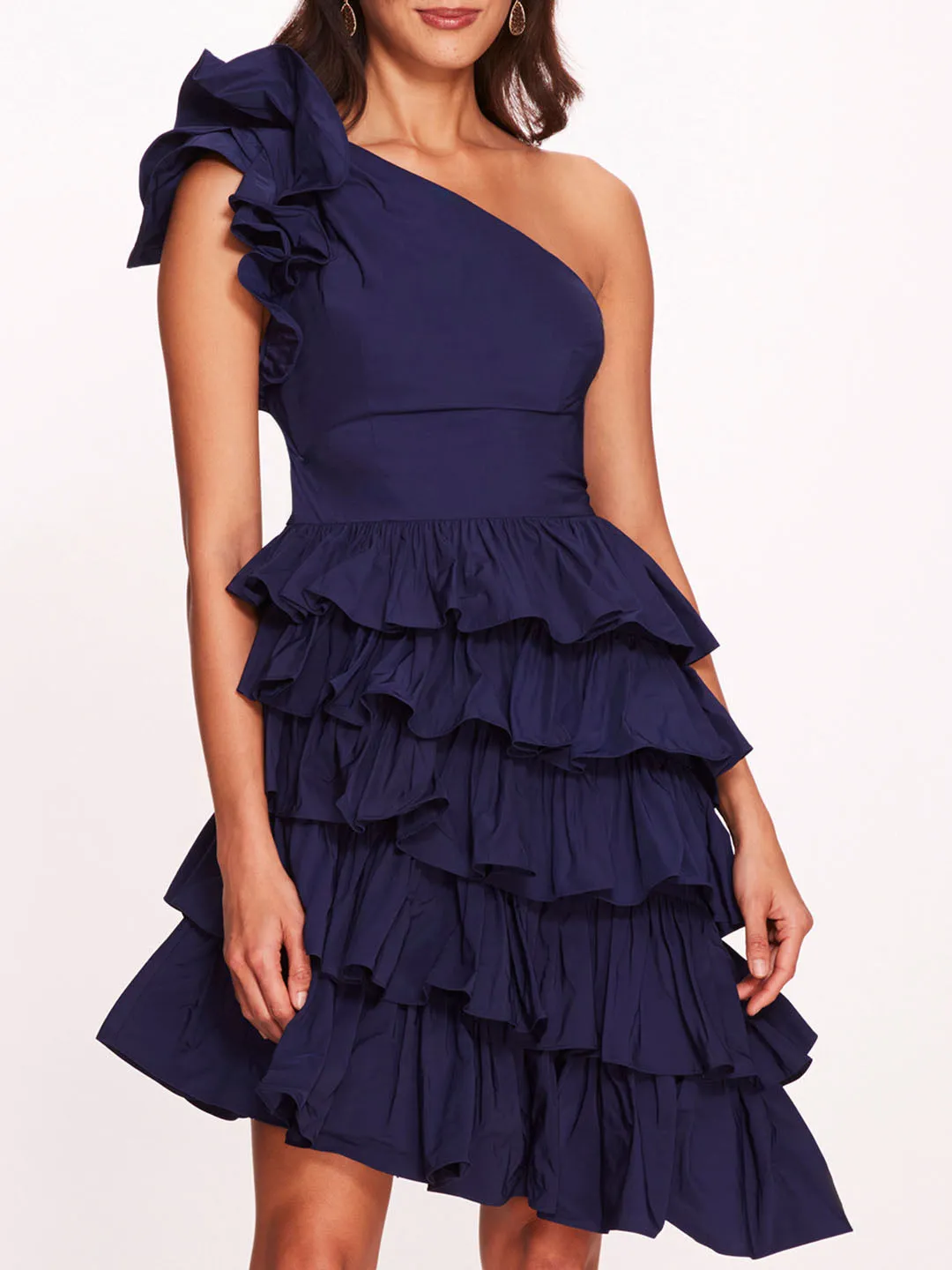 Taffeta Tiered Mini Dress sold by Marchesa product image thumbnail 4