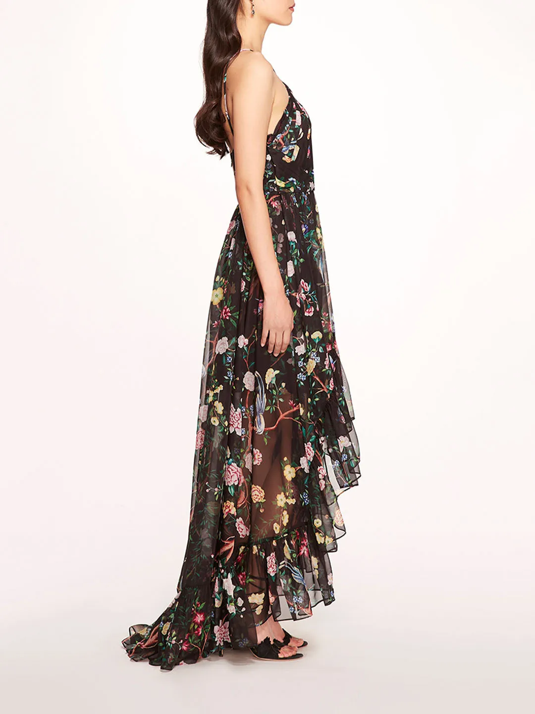 Flowering Halter High-Low Gown sold by Marchesa product image thumbnail 3
