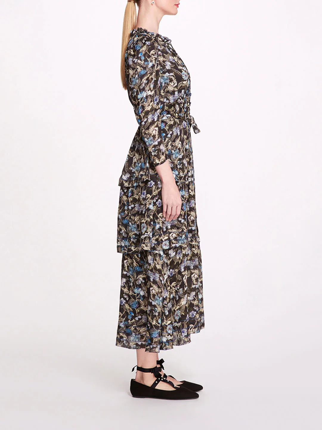 Juniper 3-Tier Embroidered Maxi Dress sold by Marchesa product image thumbnail 3