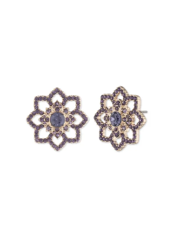 Tanzanite Lace Floral Button made by Marchesa