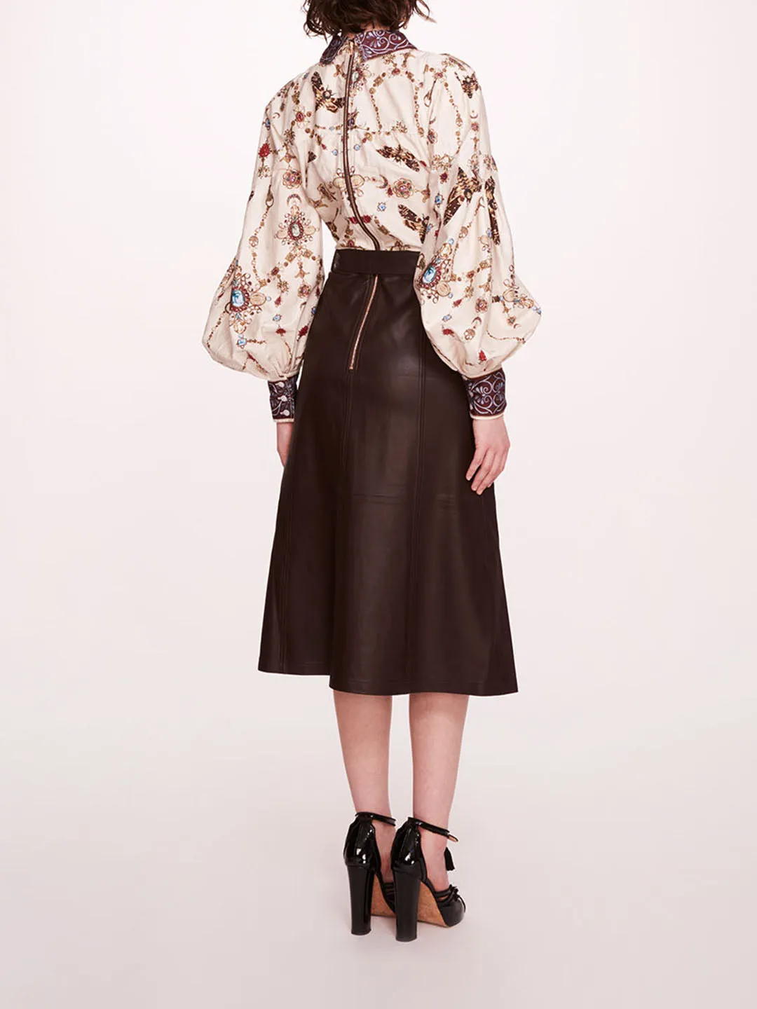 Faux Leather Poplin Midi Dress sold by Marchesa product image thumbnail 2