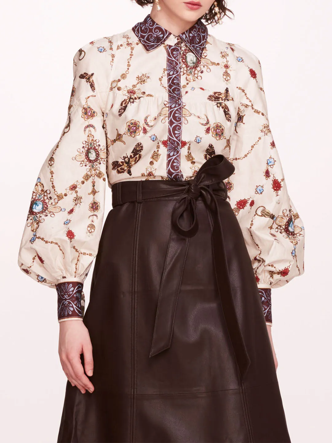 Faux Leather Poplin Midi Dress sold by Marchesa product image thumbnail 4