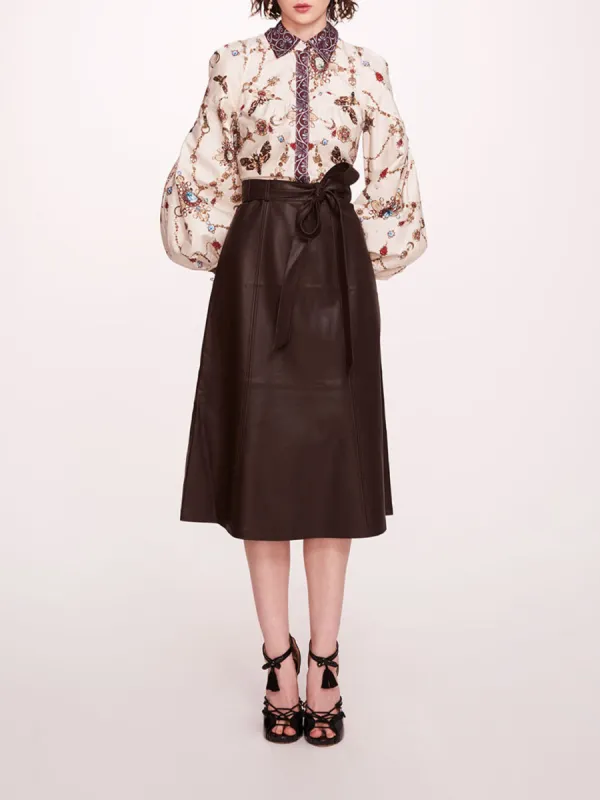 Faux Leather Poplin Midi Dress sold by Marchesa