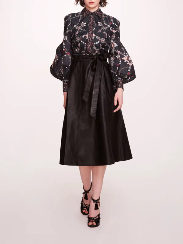 Faux Leather Poplin Midi Dress sold by Marchesa