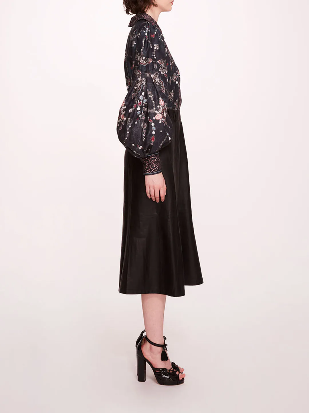 Faux Leather Poplin Midi Dress sold by Marchesa product image thumbnail 3