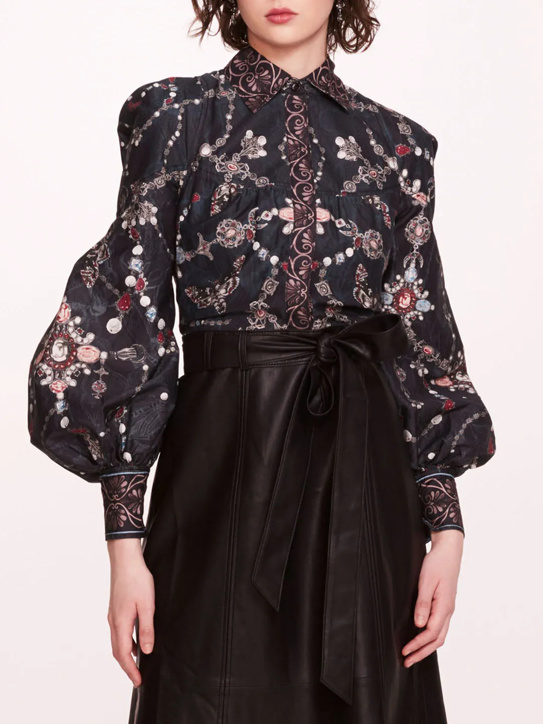 Faux Leather Poplin Midi Dress sold by Marchesa product image thumbnail 4