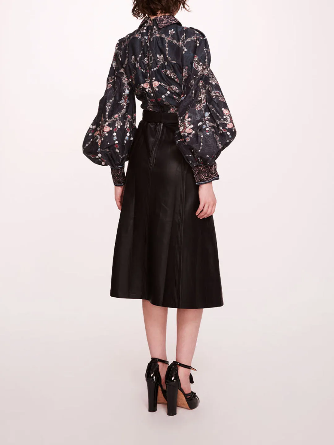 Faux Leather Poplin Midi Dress sold by Marchesa product image thumbnail 2