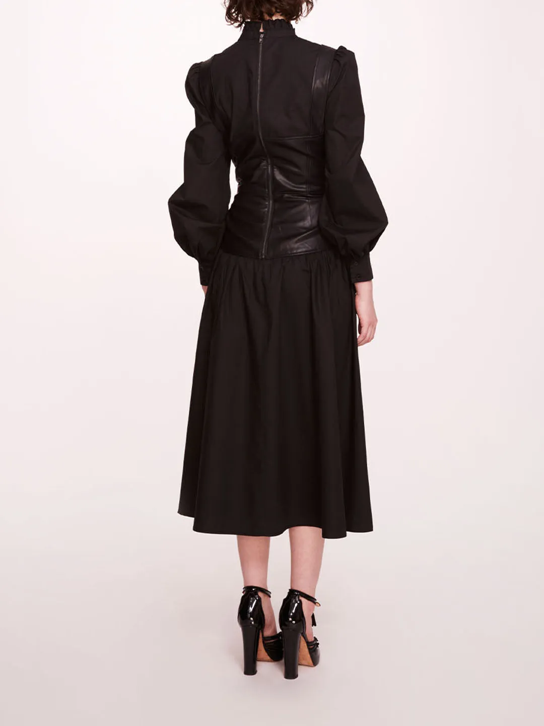 Faux Leather Poplin Corset Midi Dress sold by Marchesa product image thumbnail 2