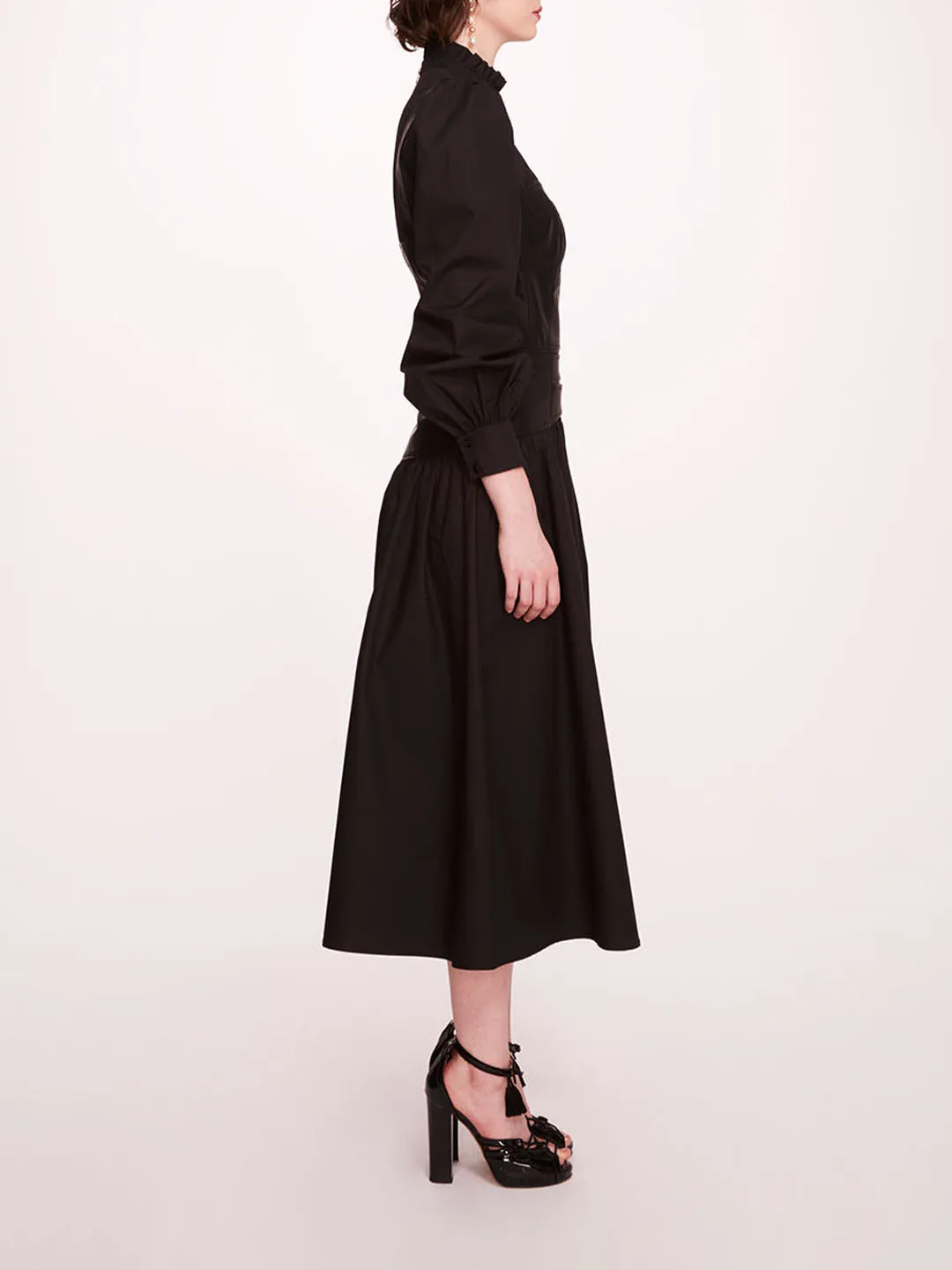 Faux Leather Poplin Corset Midi Dress sold by Marchesa product image thumbnail 3