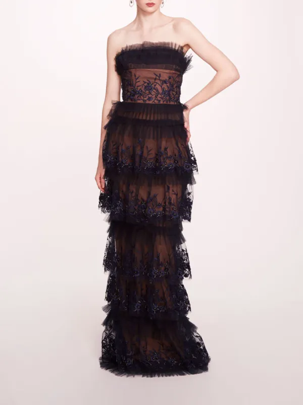 Tiered Terrarium Column Gown sold by Marchesa