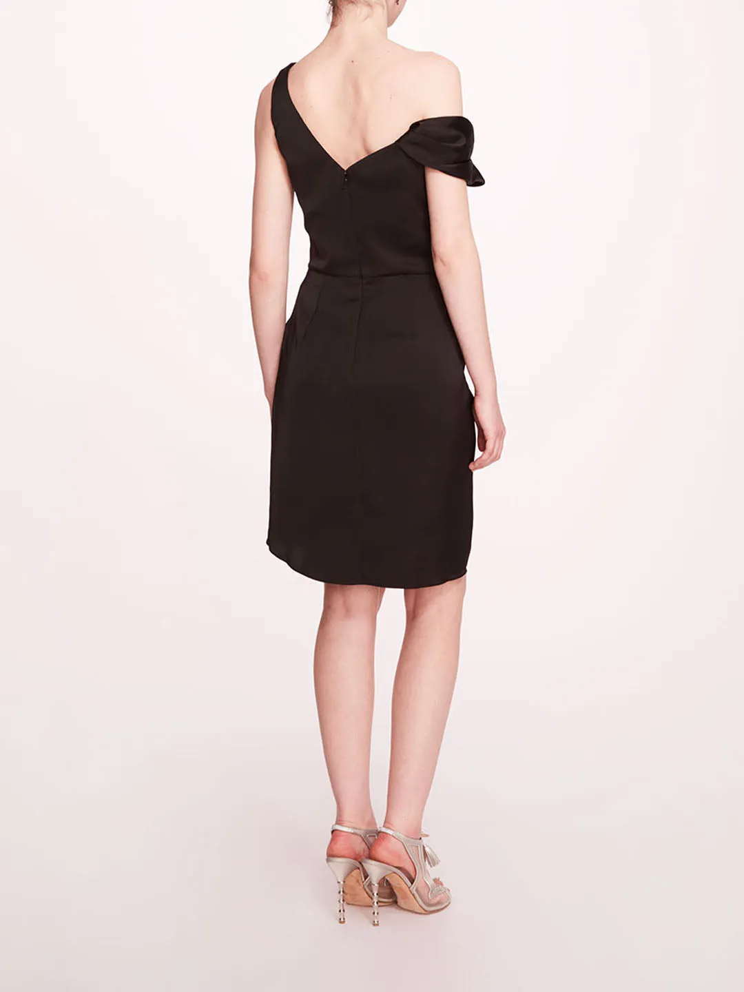 Asymmetrical Satin Mini Dress sold by Marchesa product image thumbnail 2