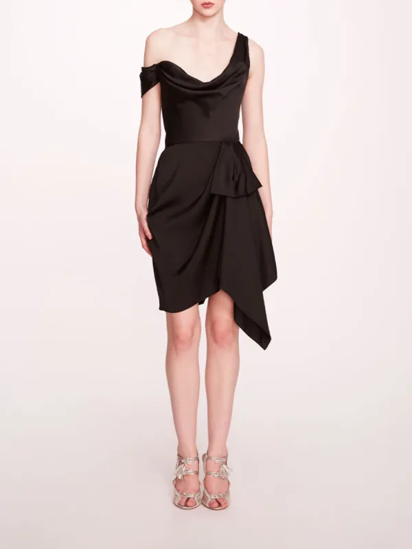 Asymmetrical Satin Mini Dress sold by Marchesa