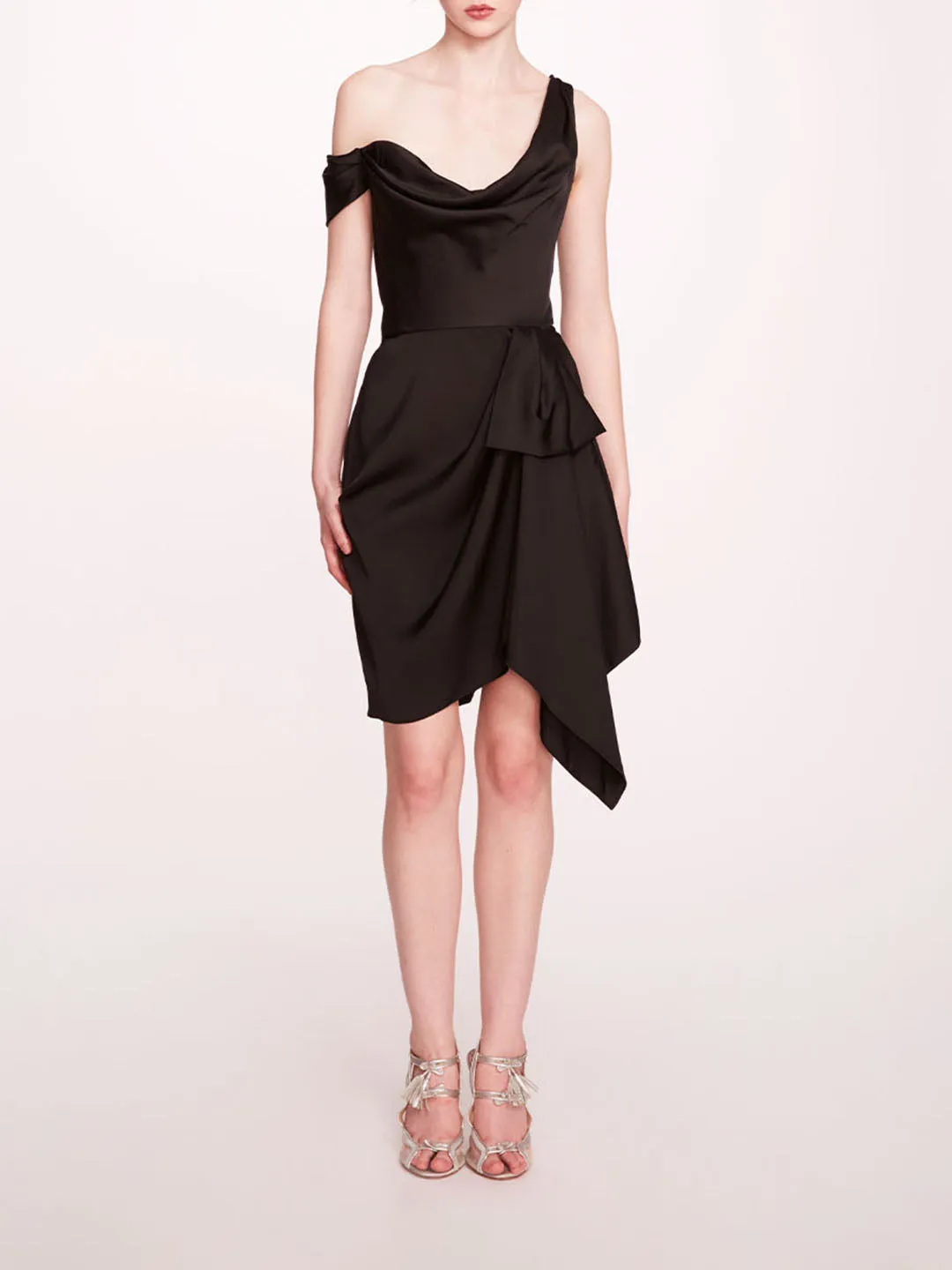 Asymmetrical Satin Mini Dress sold by Marchesa