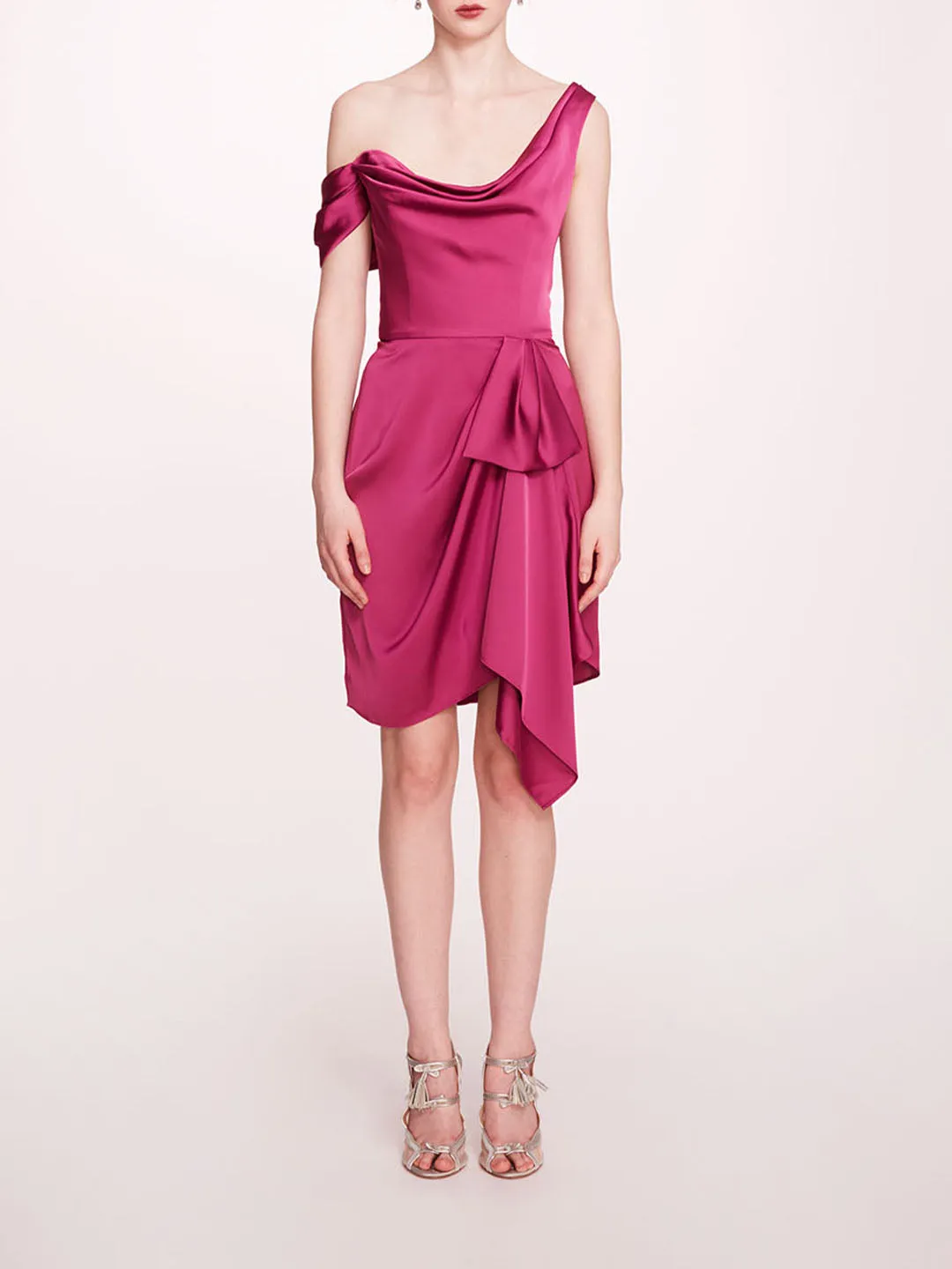 Asymmetrical Satin Mini Dress sold by Marchesa