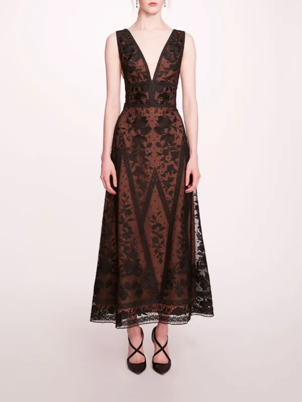 Spear Garden Midi Dress sold by Marchesa