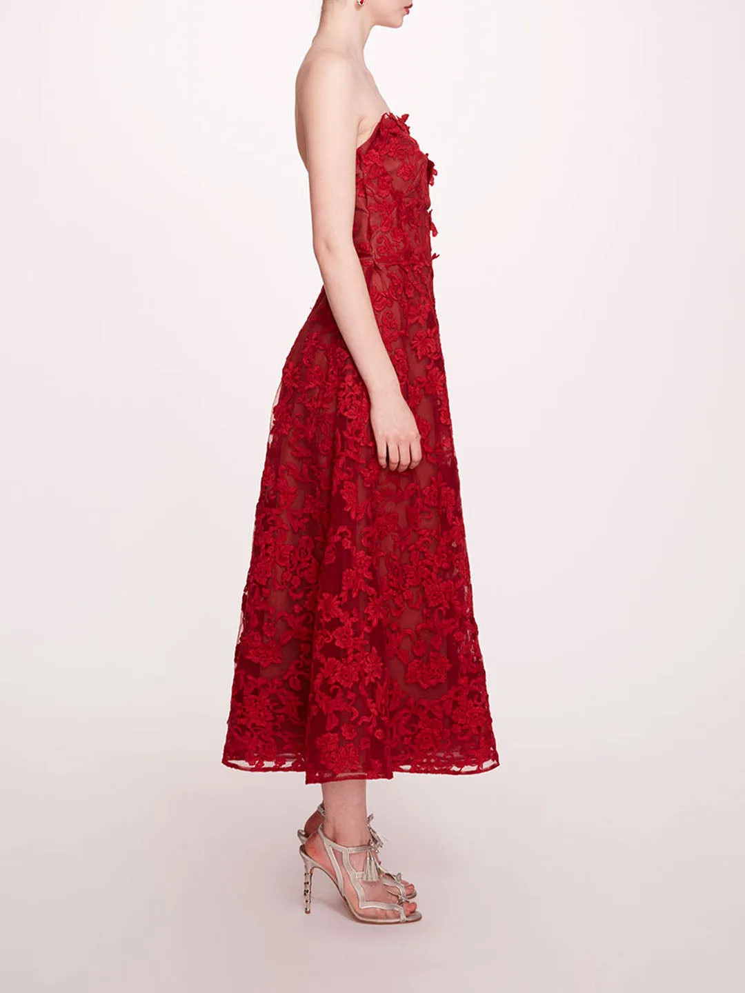 Strapless Corded Midi Dress sold by Marchesa product image thumbnail 3