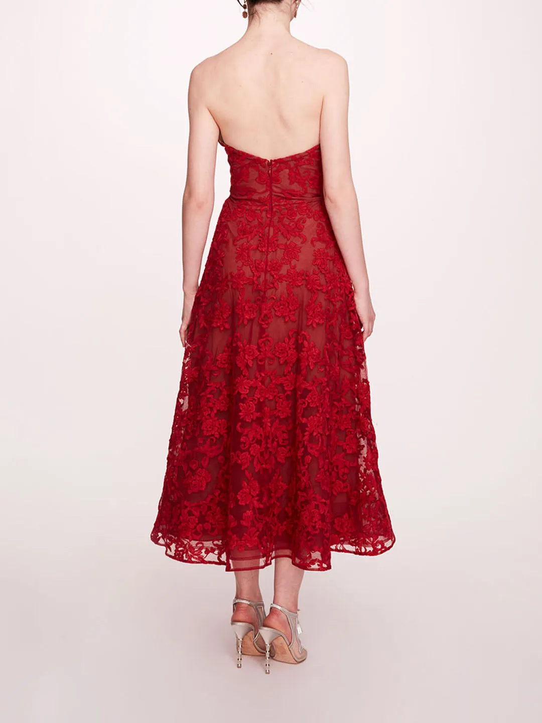 Strapless Corded Midi Dress sold by Marchesa product image thumbnail 2