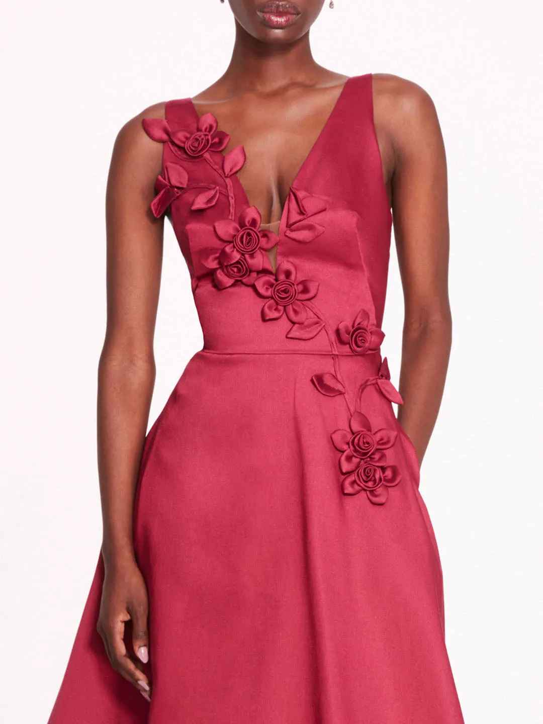 Floral Mikado Midi Dress sold by Marchesa product image thumbnail 4