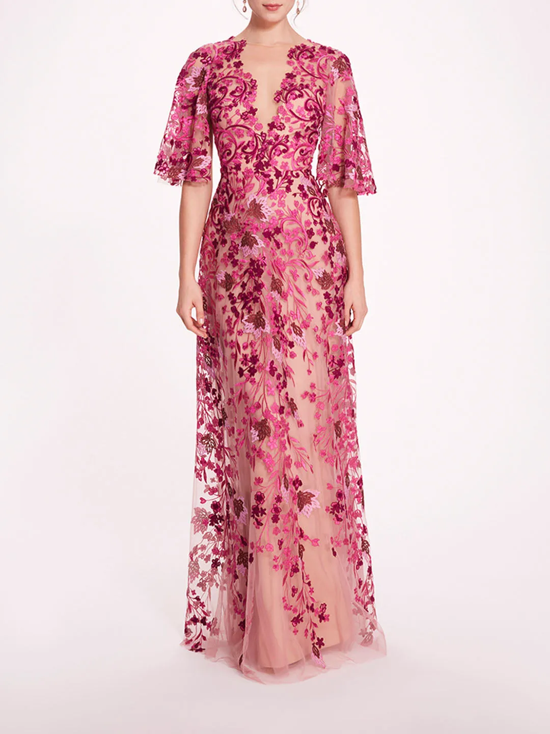 V-Neckline Tulle Gown sold by Marchesa