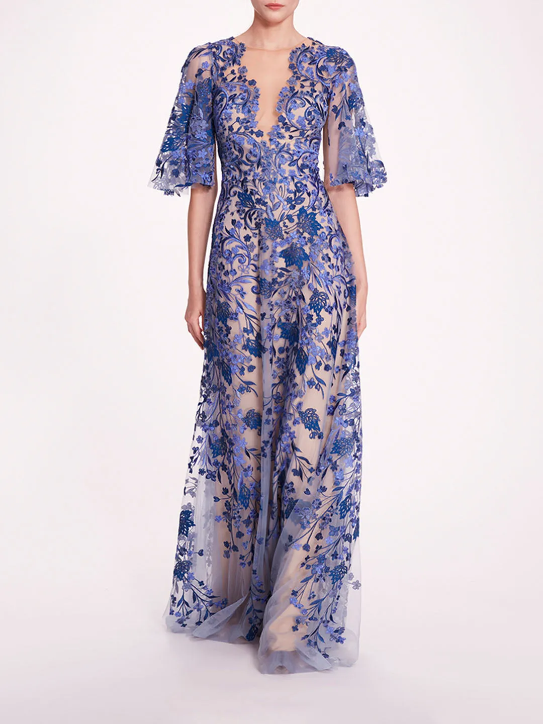 V-Neckline Tulle Gown sold by Marchesa