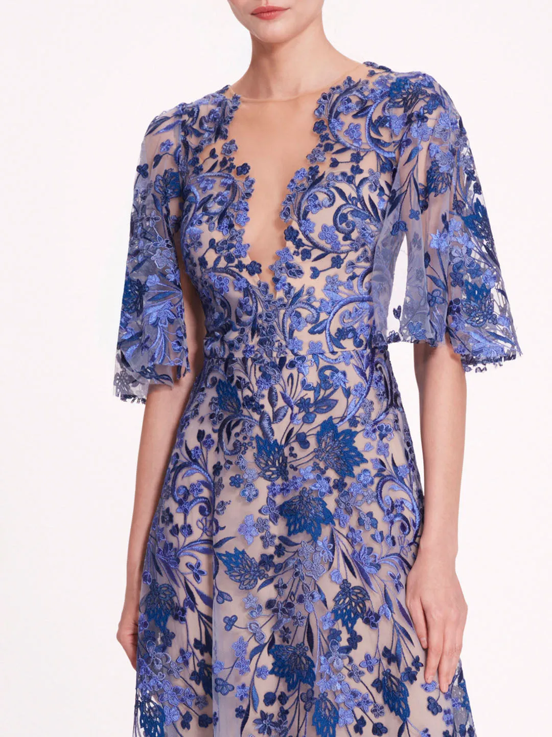 V-Neckline Tulle Gown sold by Marchesa product image thumbnail 4