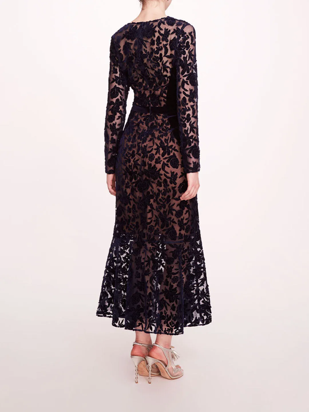 Long Sleeve Velvet Midi Dress sold by Marchesa product image thumbnail 2